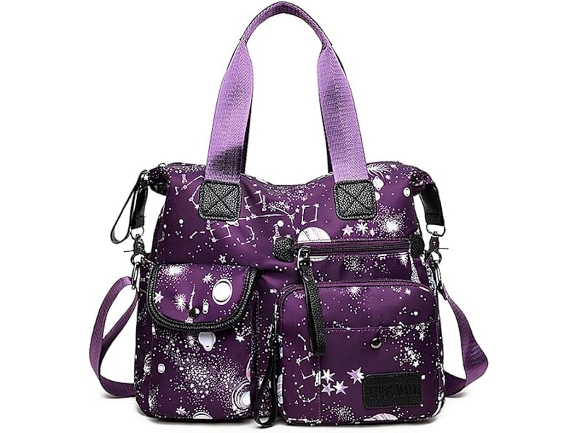 Bolsa Tote AQUAFORGE Espaçosa, Alça, Vários Bolsos, Zíper, Ombro, Nylon