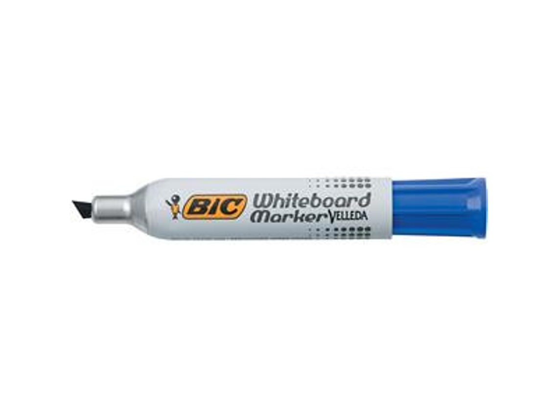 Marcador BIC Velleda 1781 12 peças ponta cinzel azul