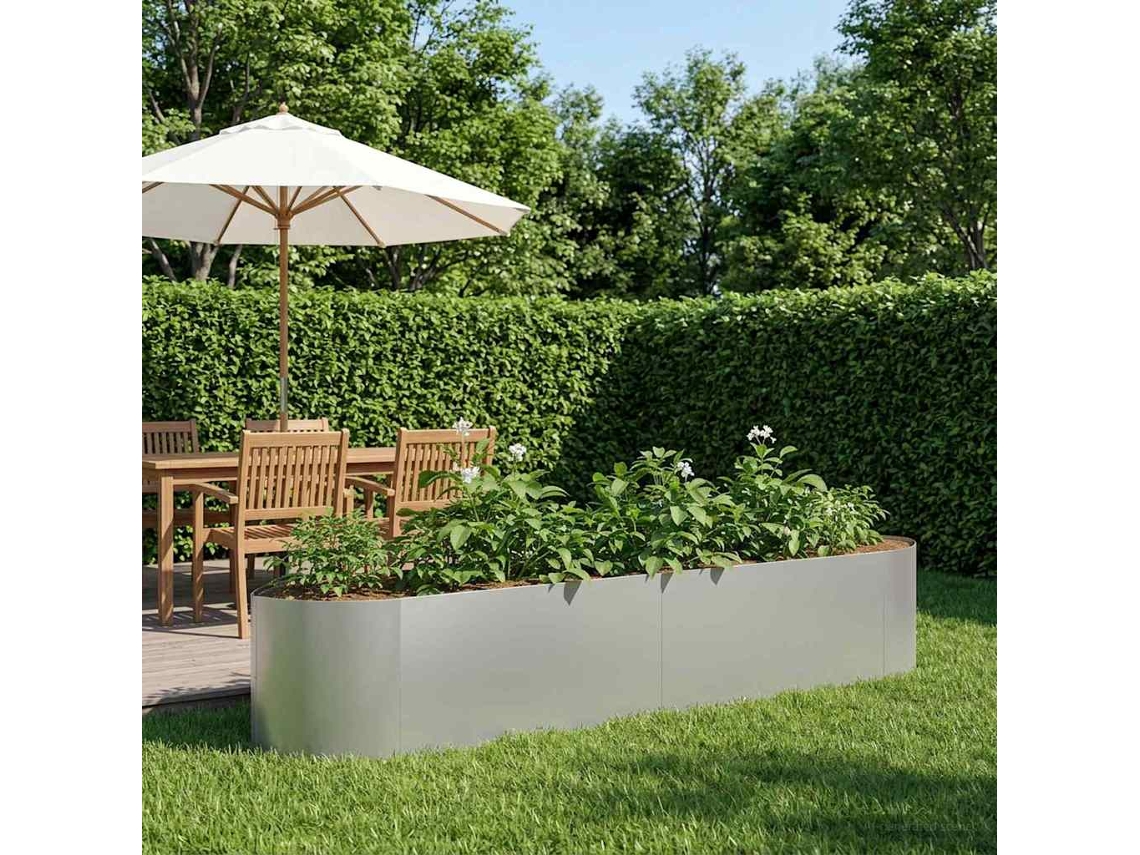 Vidaxl Cama De Jardim Elevada Aço Galvanizado 220 X 40 X 40 Cm Aço