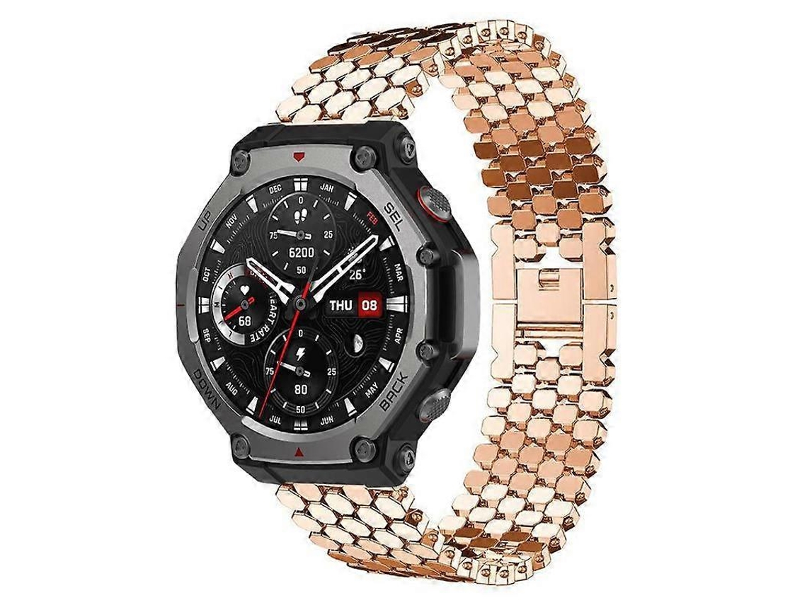 Pulseira metálica Xdfind com textura de escamas de peixe para Amazfit T-Rex 3