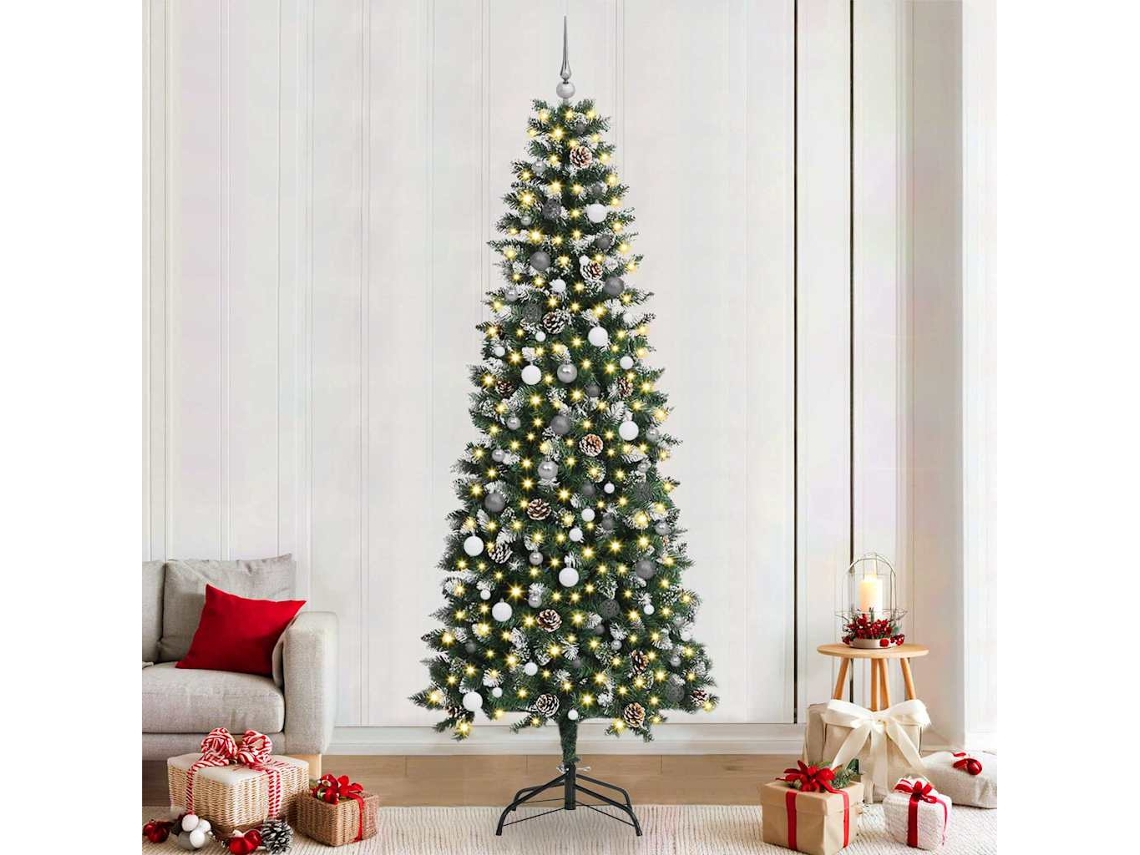 Vidaxl Árvore De Natal Artificial Verde 240 Cm Pvc, Plástico E Aço
