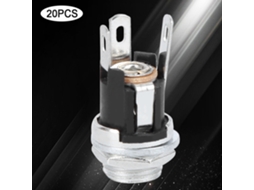 Laxiscreed Conector De Tomada Dc Feminina 5.5x2.1mm Com Porca Roscada Para Painel