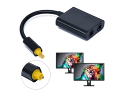 Pacote Com 2 Adaptadores Divisores De Áudio Óptico Digital Toslink Porta Dupla, Cabo De Áudio De Fibra Óptica 1 Entrada 2 Saídas, Preto