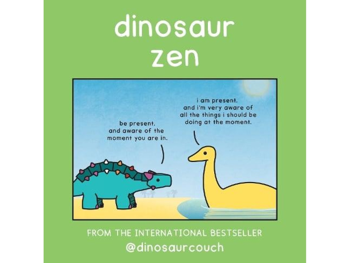 Livro Dinosaur Zen de K Romey (Inglês)