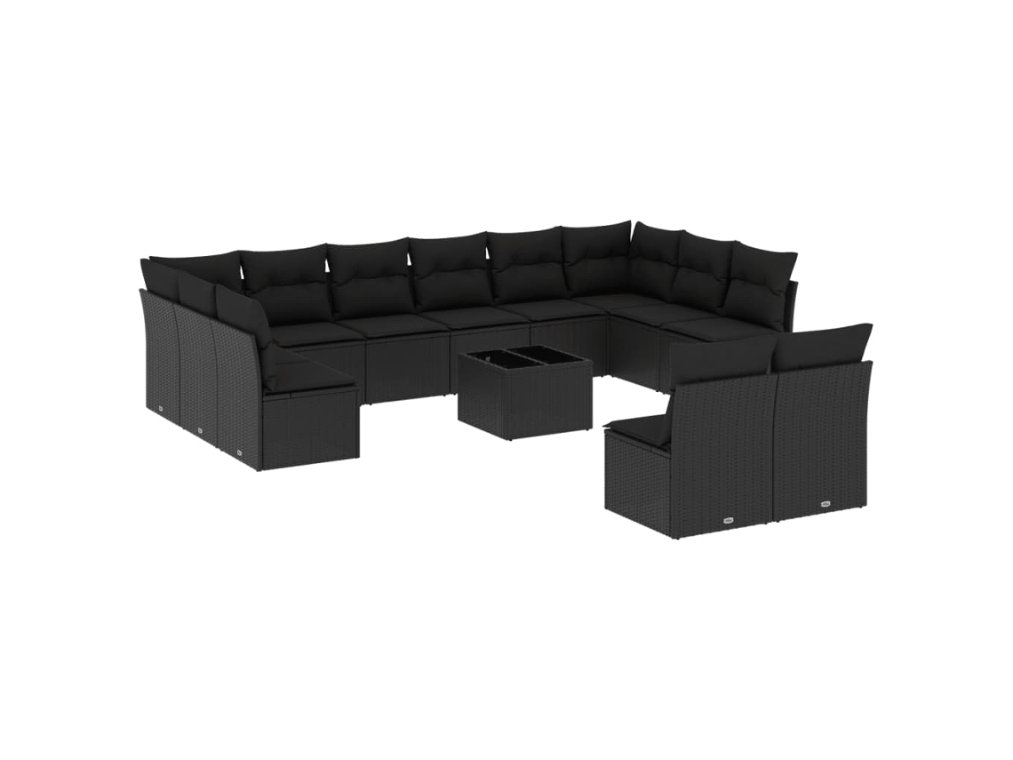 Garden Sofa Set, Garden Sofa Sets Vidaxl Preto Rattan / Vime (n/a)