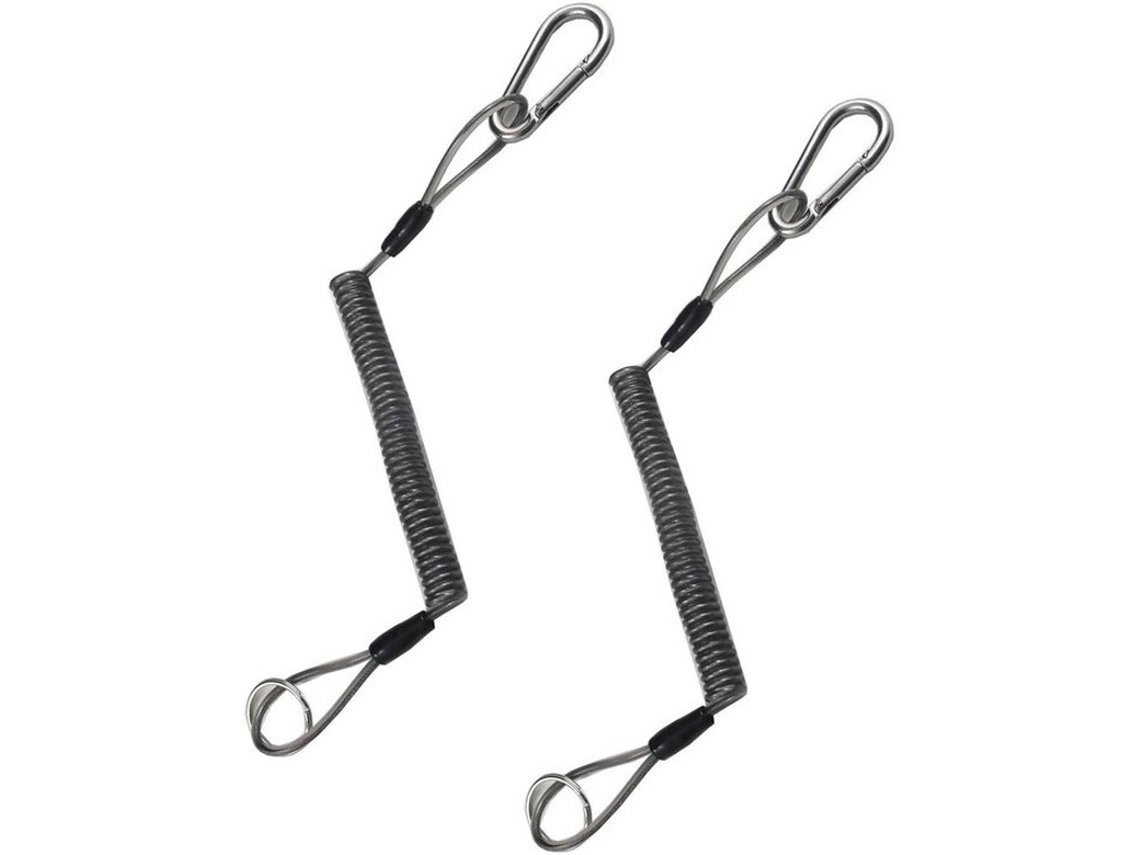 2 Pares De Chaveiro Com Ganchos De Carabina - Peso Leve E Compacto - Forte E Resistente - Fio Flexível Em Espiral - Fixação Segura