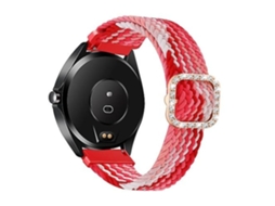 Pulseira De Relógio Lurelia Para Garmin Venu/vivoactive 3 20 Mm Universal Ajustável Trançado Elástico Fivela De Diamante Morango