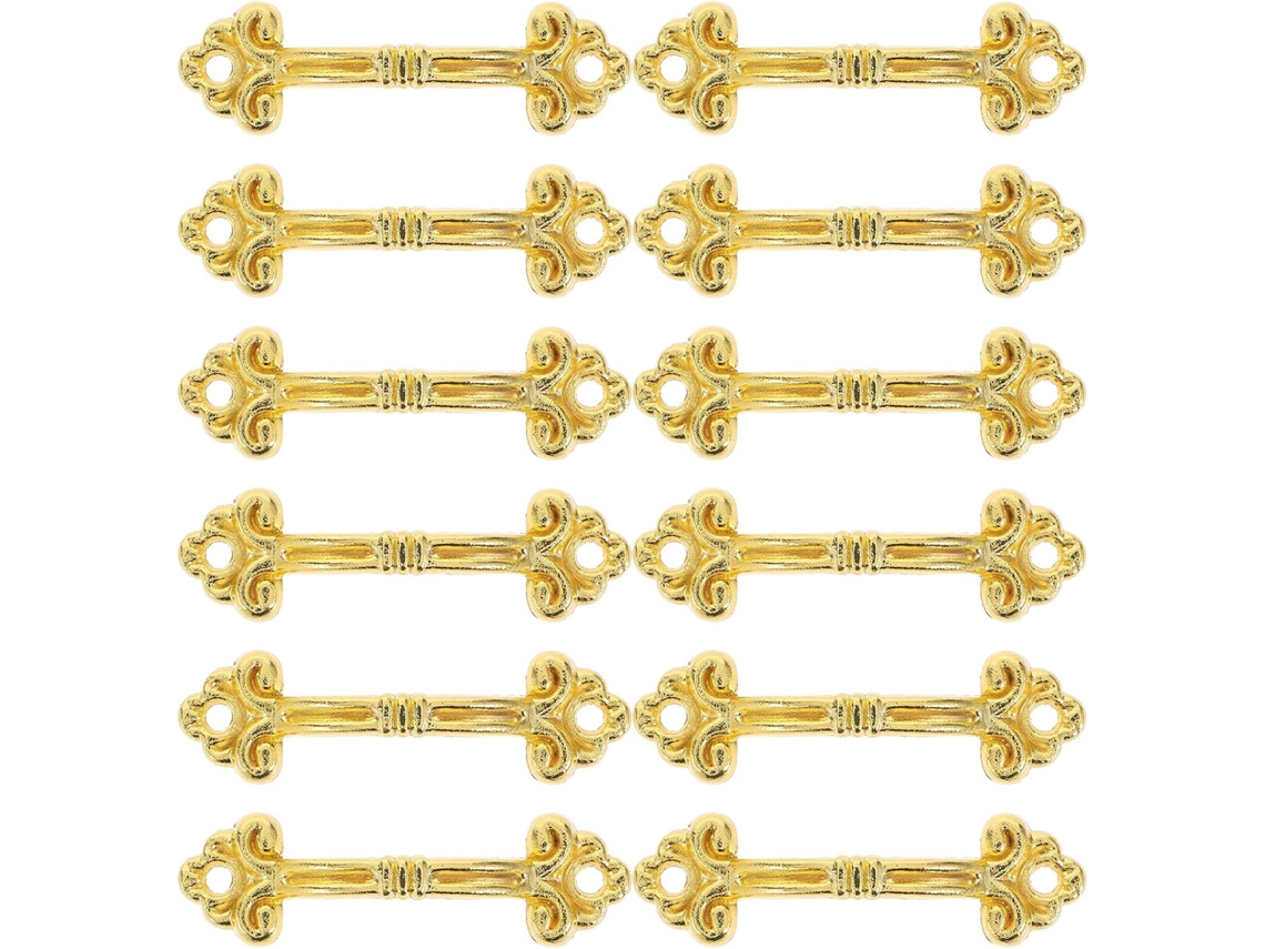 Conjunto De 12 Puxadores Vintage Em Liga De Zinco Dourada Para Móveis, Mini Puxadores De Gaveta.
