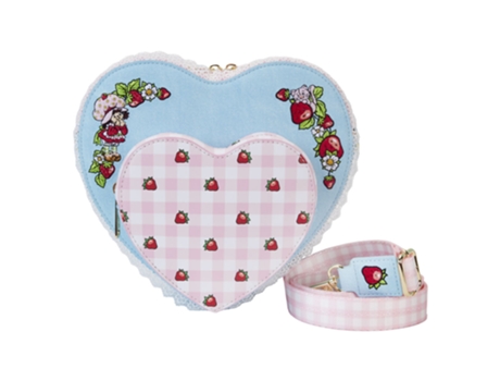 Mala Unissexo STRAWBERRY SHORTCAKE Loungefly Heart Crossbody Denim Multicor