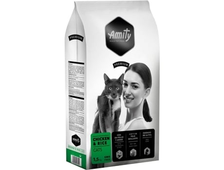 Ração para Gatos AMITY Premium (1.5Kg - Seca - Sabor: Frango e Arroz)