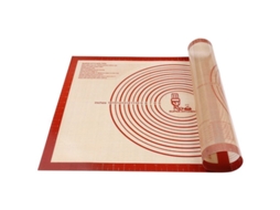 Manta de silicone antiderrapante grande Rebe para confeitaria, com medidas de 711 x 508 x 0,7 mm, vermelha.
