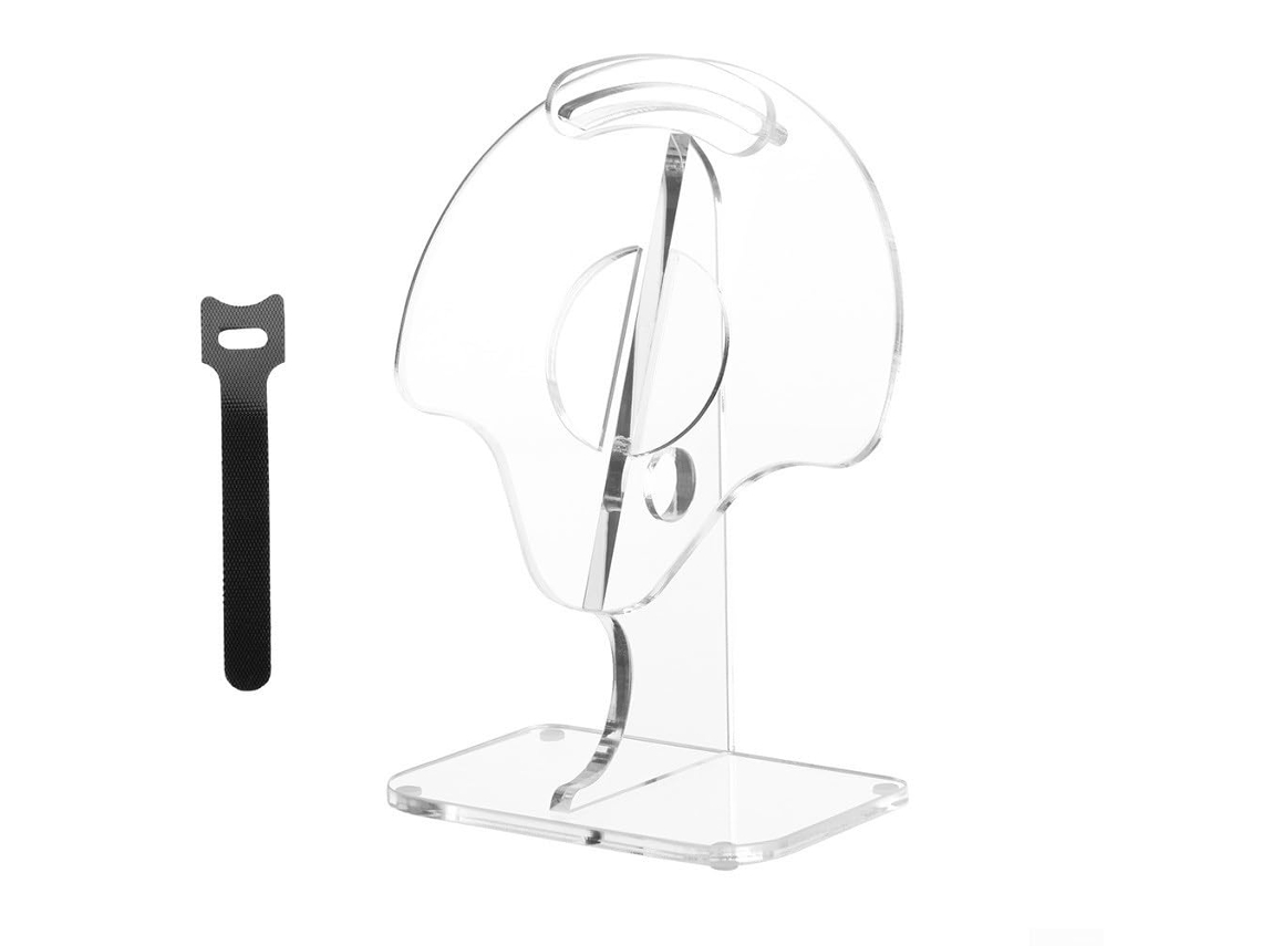 Support De Bureau Pour Casque Shokz Bone Fabriqué À Partir De Matériaux Acryliques Transparents Et Noirs
