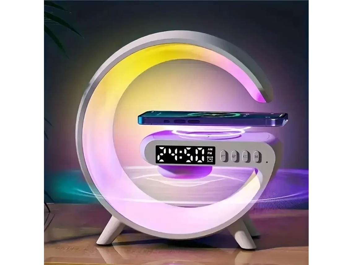 Lurelia Alto Falante Bluetooth Sem Fios Inteligente Com Carregamento Rápido Sem Fios, Luz Rgb, Despertador E Luz De Despertar