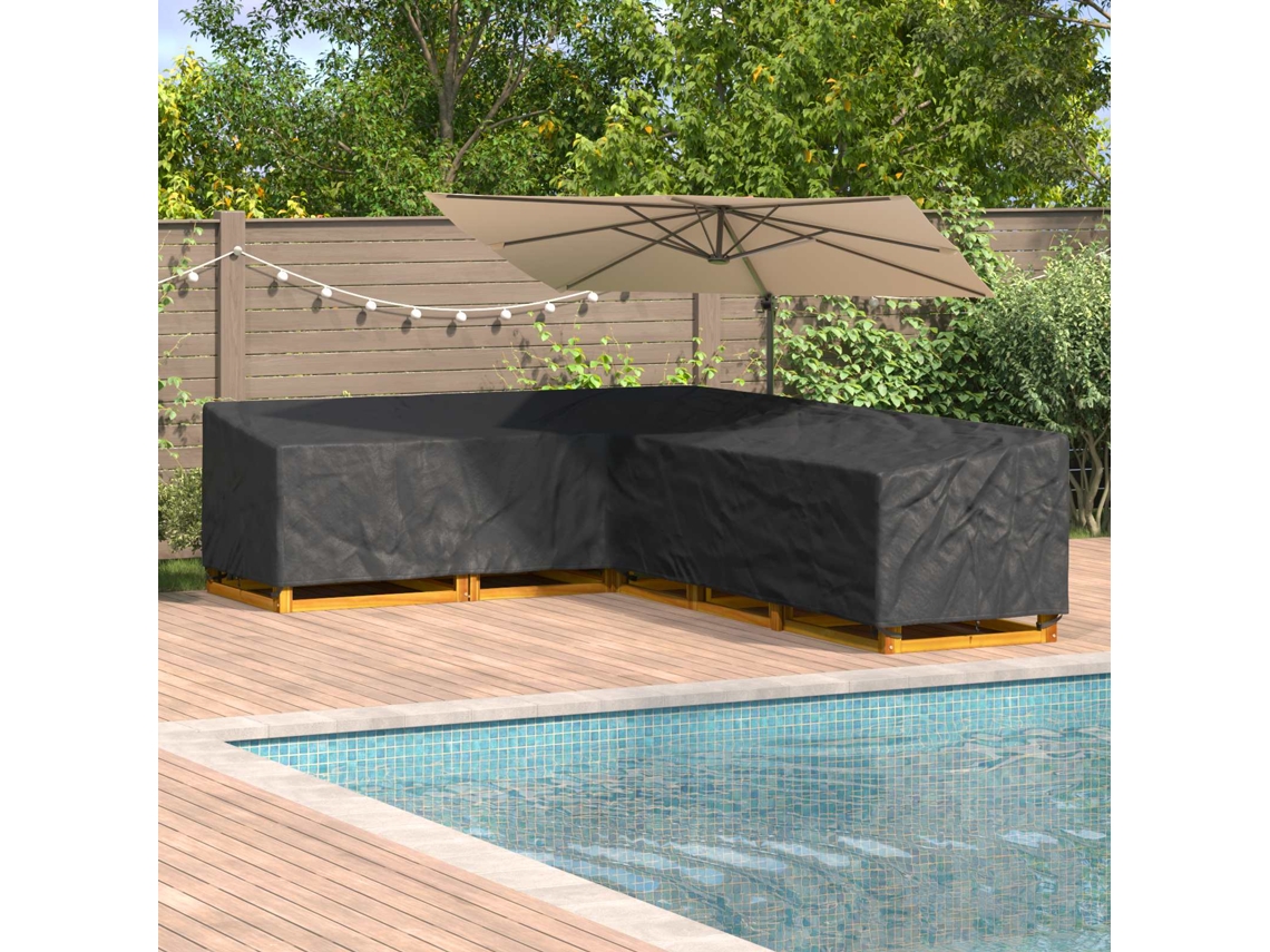 Vidaxl Capa Para Móveis Preto 355 X 275 X 80 Cm Tecido Oxford 210d