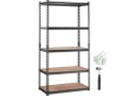 VEVOR 5 Camadas Ajustáveis Capacidade 2000Lbs Prateleiras Resistentes Da Garagem Prateleiras de Serviço Público Preto 36 C X 18 W X 72 A