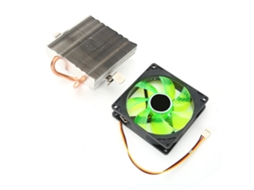 Resfriador De Cpu Mini 3 Pinos Com Luz 2 Tubos De Latão Para Amd 775 1155 1366 Verde
