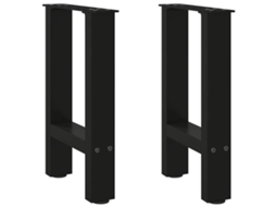 Vidaxl Pés Para Mesa De Centro Pretos 2 Peças 28x(42-43) Cm Aço