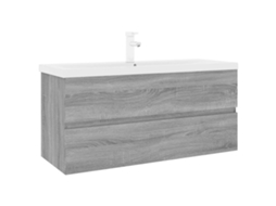 Sink Cabinet With Basin, Sink Cabinets With Basins Vidaxl Cinzeto Madeira Processada (100 X 38.5 X 45 Cm)