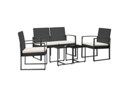 Garden Dining Set, Garden Dining Sets Vidaxl Preto Polipropileno (n/a)