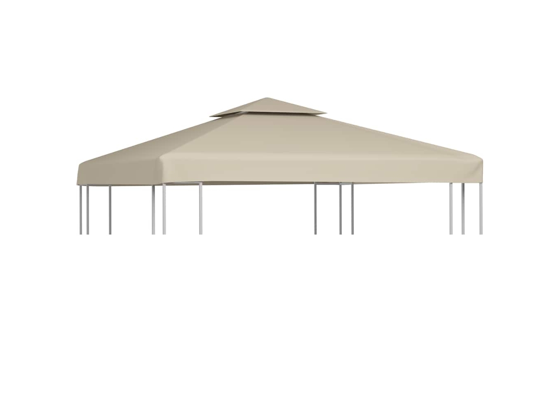 Vidaxl Cobertura De Substituição P/ Gazebo 310 G/m² Bege 3x3 M