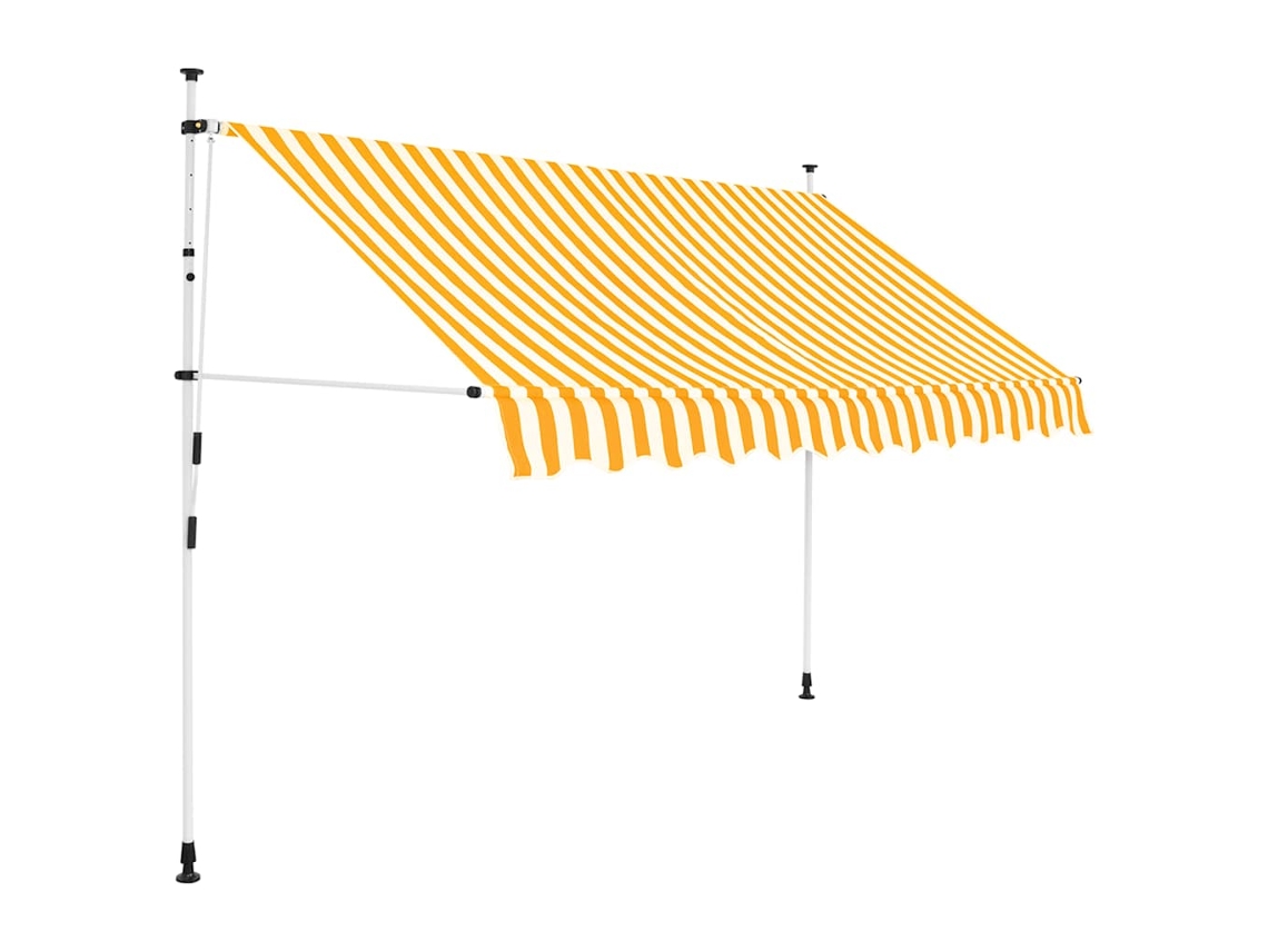 Vidaxl Toldo Retrátil Manual 250 Cm Riscas Laranjas E Brancas