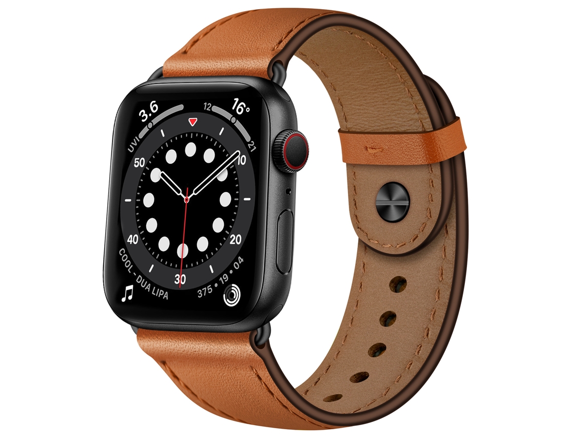 Bracelete para Apple Watch 42/44/45/49mm Couro Genuíno Marrom XIAOMOYU
