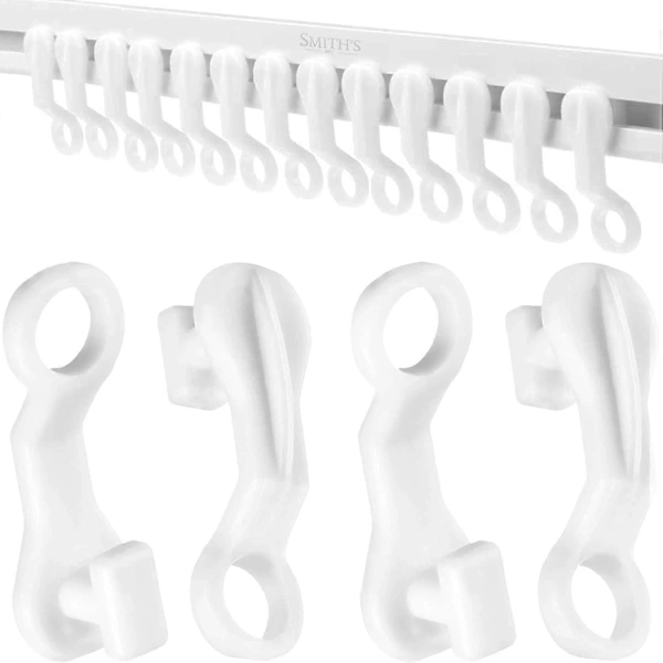50 Ganchos Deslizantes Para Cortina| Trilhos De Cortina De Plástico Branco| Compatíveis Com Suportes Swish| Resistentes