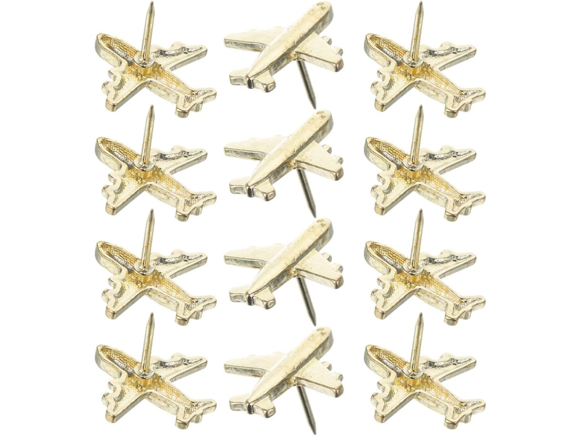 Alasum 36 Peças de Avião em Metal Dourado para Decoração Quadro Cortiça, Construção Robusta E Design Criativo Para
