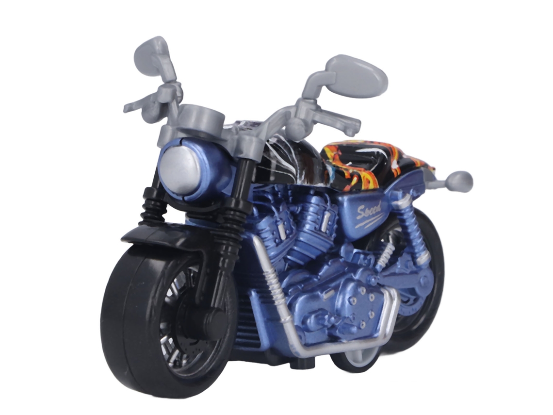 Primerox modelo de Motocicleta de Liga Alta Simulação Brinquedo Retrocesso para Crianças Azul