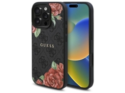 Guess Case Hardcase 4g Flores Impressas Para Apple Iphone 16 Pro Para Magsafe