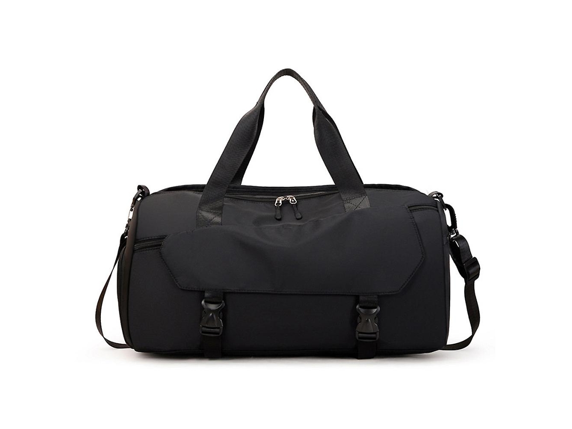 Bolsa Pequena para Academia, Esportiva, de Viagem, Tipo Duffel, Fins Semana, com Compartimento Impermeável e Sapatos, Preta. AQUAFORGE