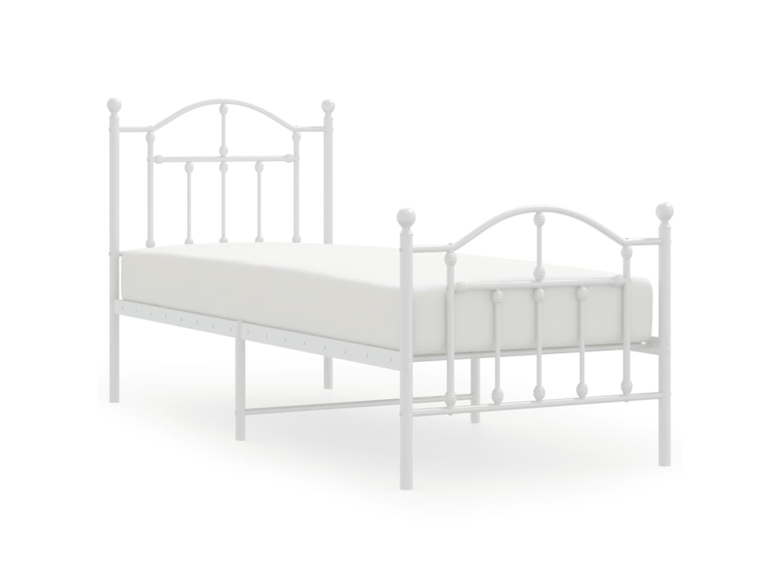 Bed Frame, Bed Frames Vidaxl Branco Aço (75 X 190 Cm)