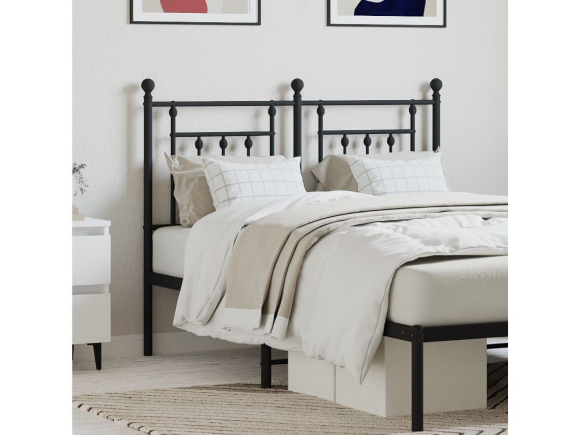 Vidaxl Cabeceira De Substituição 120 Cm Metal Preto