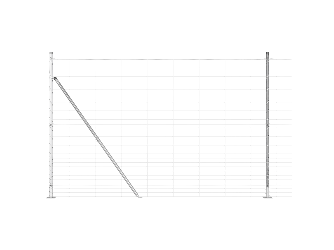 Conjunto 1 Poste De Cerca Externo Vidaxl Prateado Aço (25 X 1,6 M)