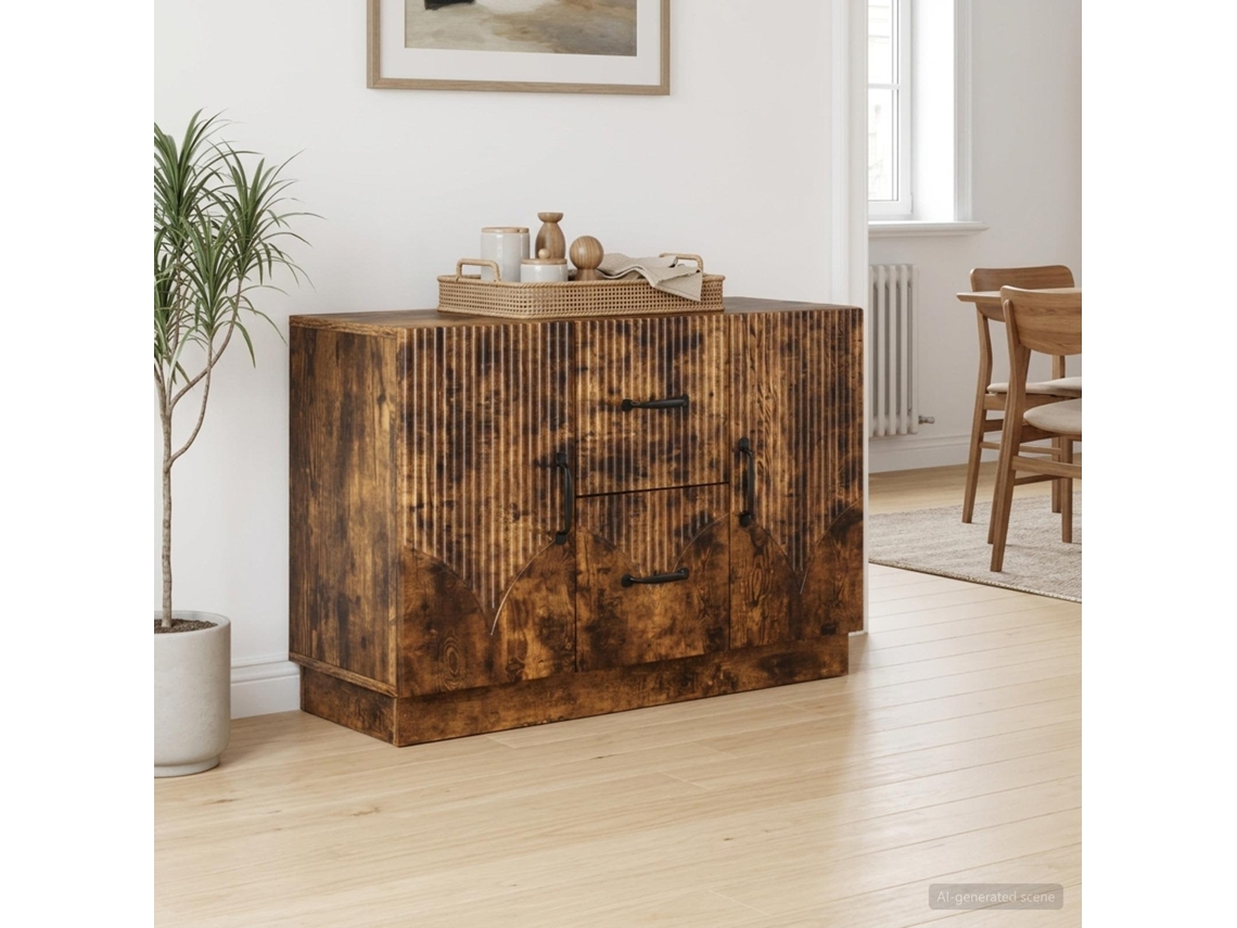 Vidaxl Buffet Carvalho Fumado 89 X 34,5 X 57 Cm Derivados De Madeira