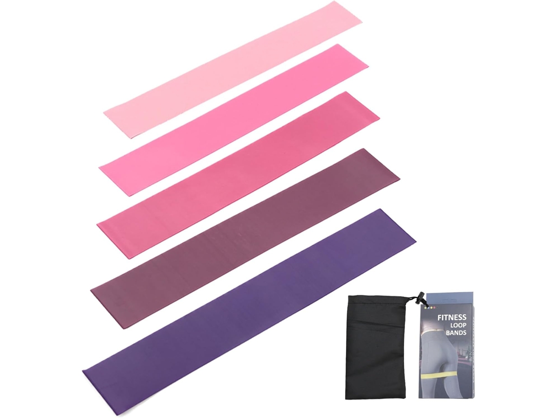 Conjunto De 5-faixas Elásticas Resistência Para Yoga | Alongamento Treino Na Academia, Pilates, Agachamentos