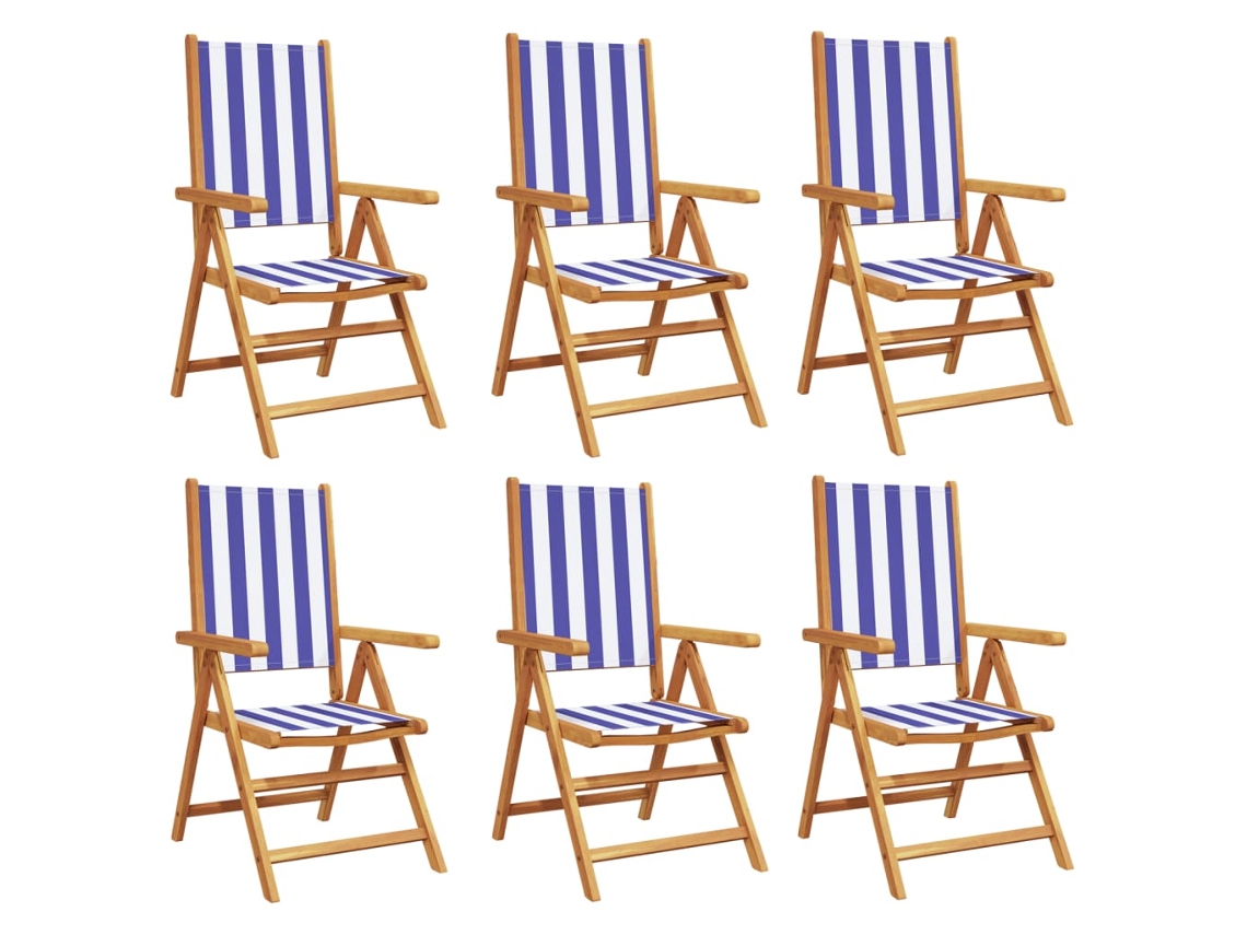 Reclining Folding Chair, Reclining Folding Chairs Vidaxl Azul Madeira (n/a)