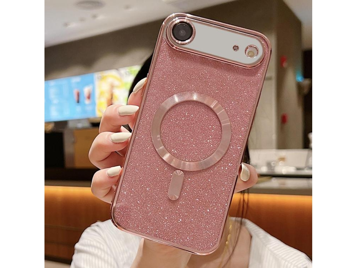 Capa De Tpu Para Iphone Air - Glitter - Acabamento Eletroplástico - Magsafe