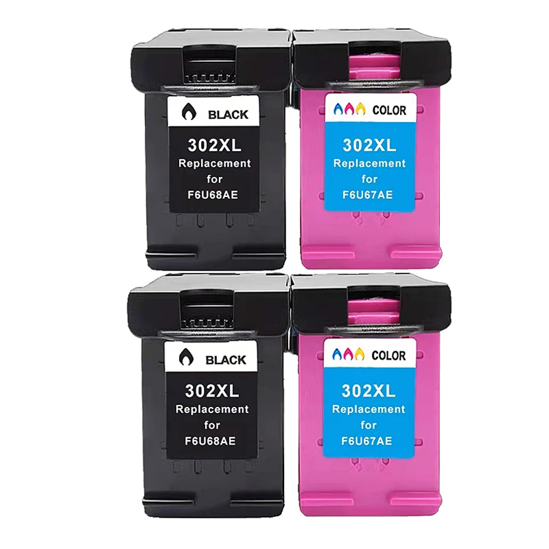 2 tintas pretas nº 302XL para impressoras HP Deskjet 1110, 1111, 1112, Envy 4520, 4521, 4522, 4523, 4524, 4526, 4527, 4528 | MDUG