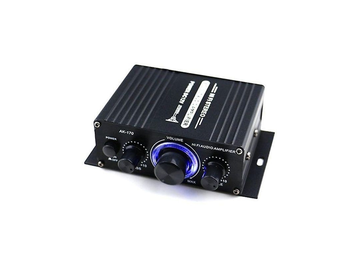 Amplificador de áudio YURU, mini digital AK170, 12V, 20W+20W, graves, agudos, volume, para home e carro