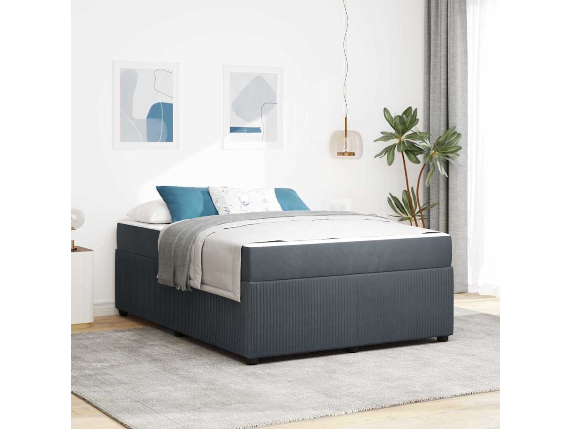 Vidaxl Estrutura Da Cama Cinza Escuro 140 X 200 Cm Tecido