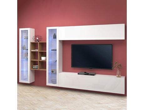 Móvel Armário de Parede Branco Moderno 2 Vitrinas Kary Wh WEB FURNITURE