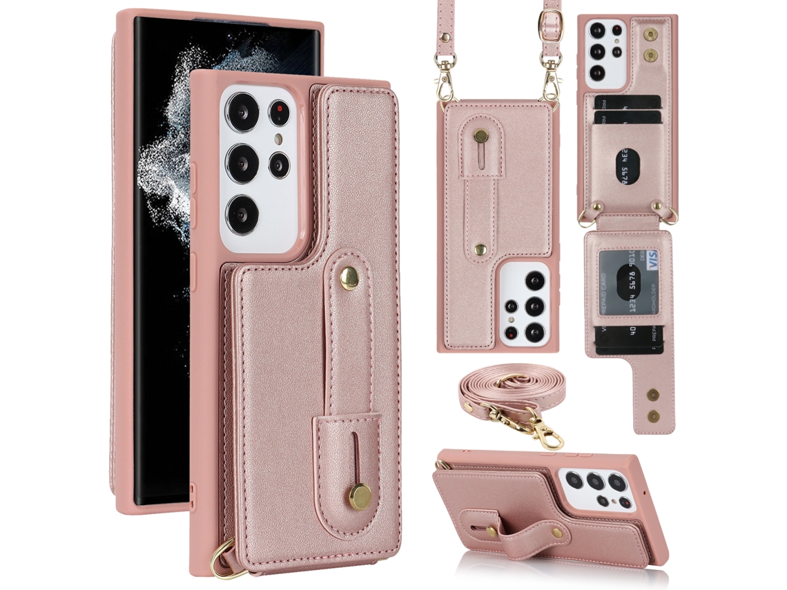 Capa De Cartão Multifuncional Qd Para Smartphone Samsung S23u Com Cordão, Capa Tipo Carteira De Luxo Compatível Com Iphone 15 E Iphone 8