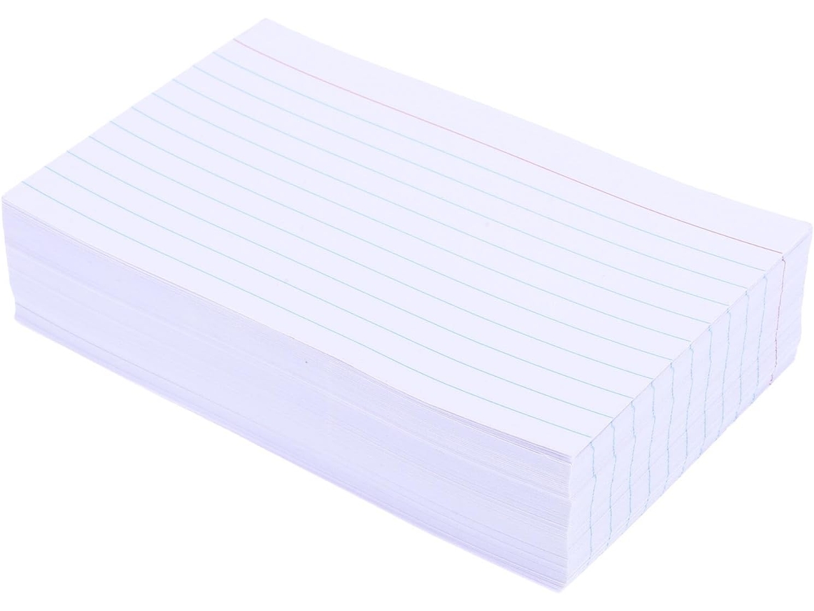 Lote De 200 Fichas Bristol Lignées 3 X 5 Pouces Format Papier Épais Para Prêmio De Notas Escolares E Revisões