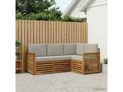 Vidaxl Conjuntos De Sofás Com Almofada 4 Pcs Madeira Sólida De Acácia