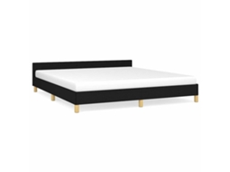 Bed Frame With Headboard, Bed Frames With Headboard Vidaxl Preto Tecido (160 X 200 Cm)