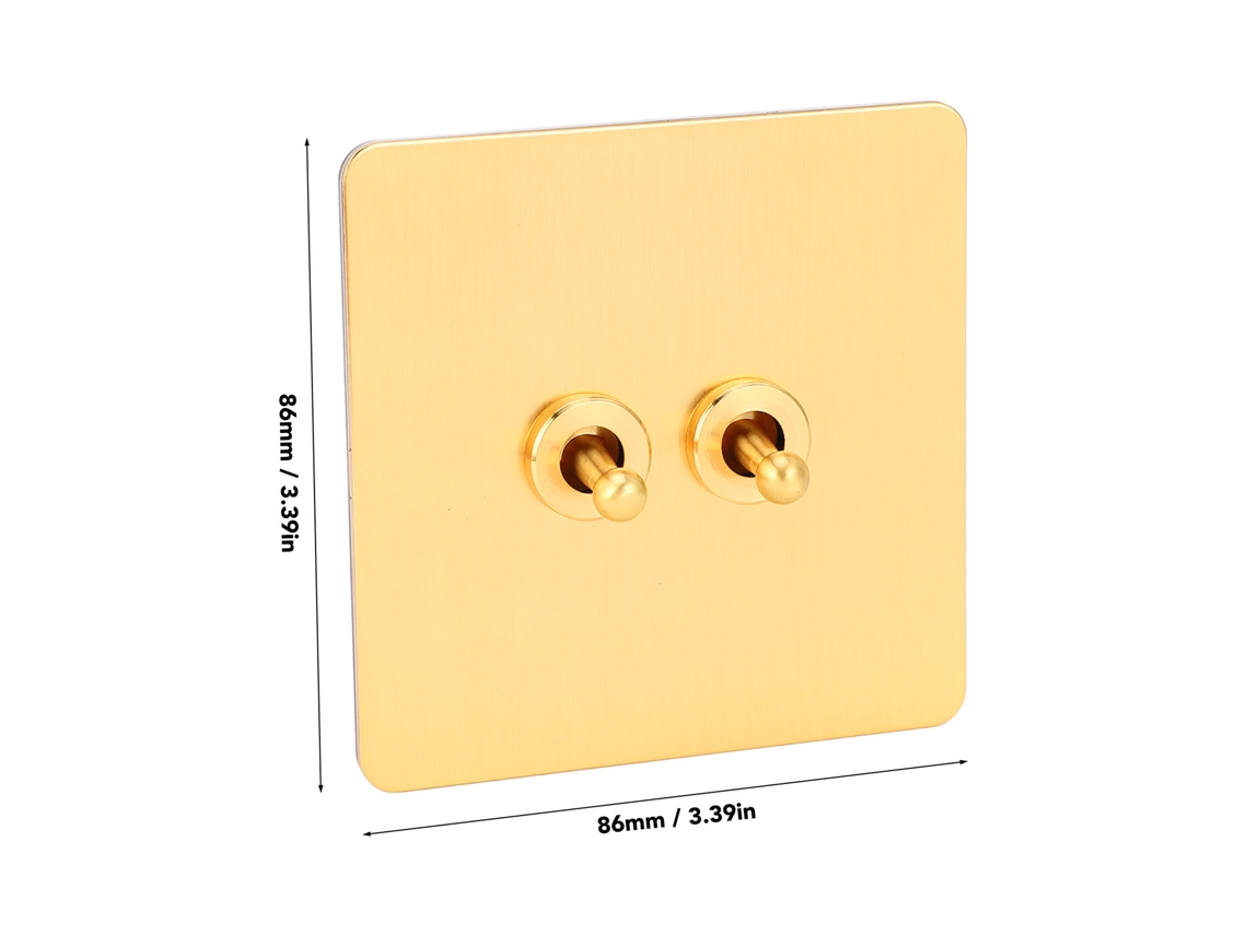 Laxiscreed Interruptor De Iluminação De Dobrável Com Painel De Aço Inoxidável E Acabamento Dourado