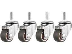 Enciosos, Para Carrinhos, Bancadas De Trabalho E Móve, 15 Mm, 4 Unidades, 4 Rodízios, Borracha, (universal)