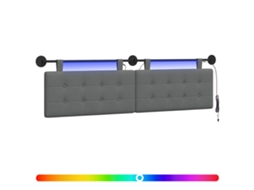 Conjunto 1 Cabeceira De Quarto Vidaxl Cinzento Tecido (170 X 55 X 5 Cm)