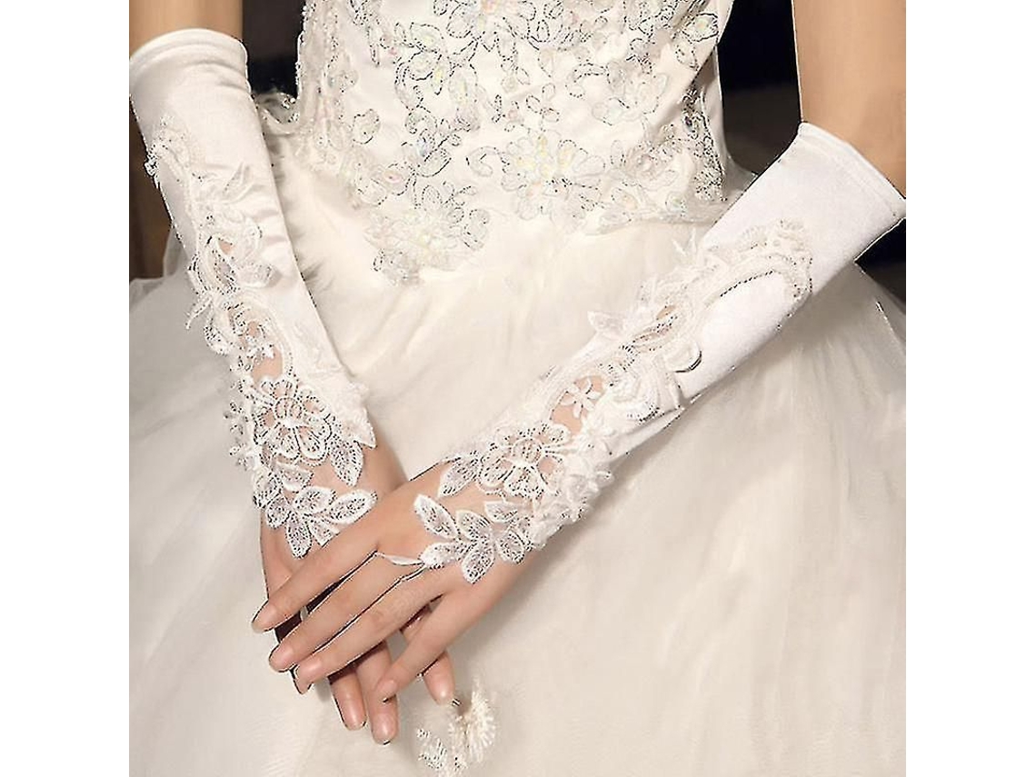 2026 guantes de Novia Sin Dedos de Encaje Bordado Largo Hasta Elbow Estilo Coreano para Boda Y Ocasiones Especiales